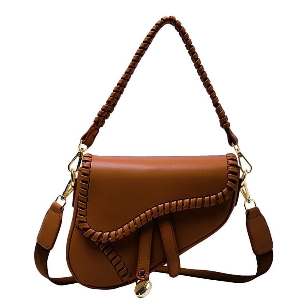6548 Trendy Saddle Shoulder Bag Clutch Purse Underarm Handbag Satchel